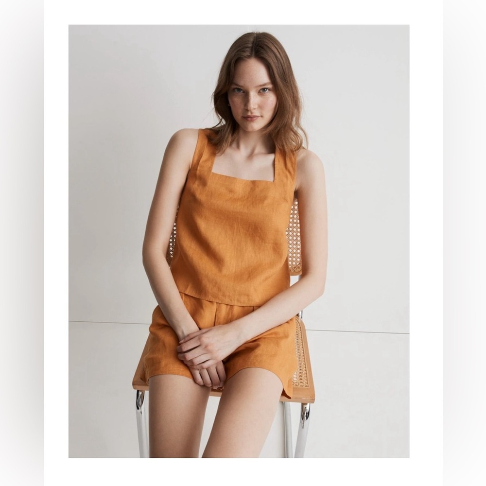 New Madewell Linen Cross-Back Sleeveless Top (size 4)